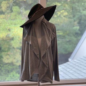 Copperfit Grey Knit Two Way Wrap Shrug Cardigan Size M Zipper Front NWT